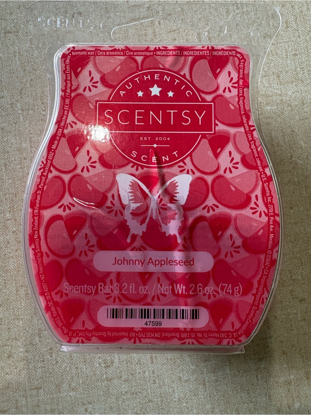 Scentsy Johnny Appleseed Pink Scent Bar